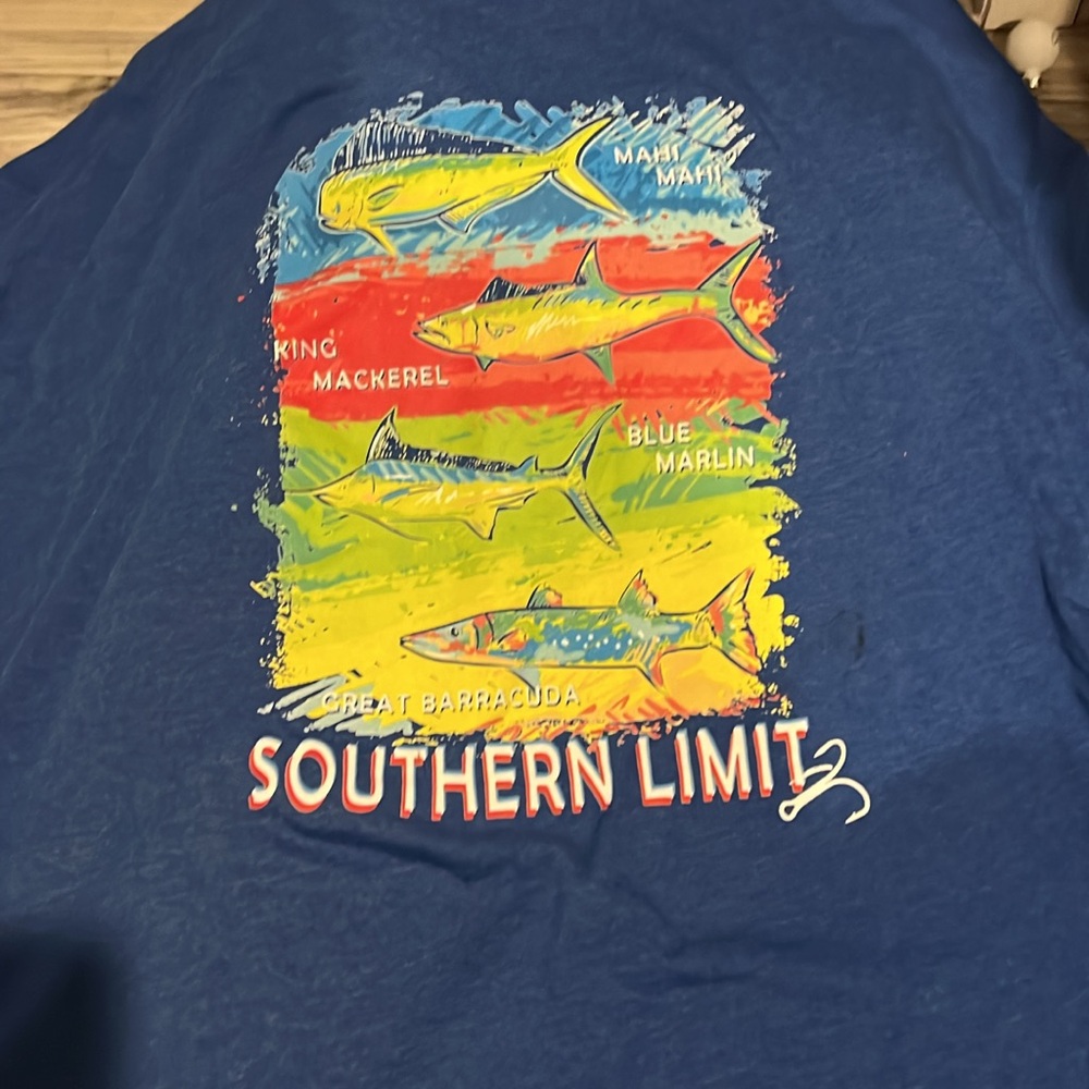 Blue Graphic Swim Shirt
